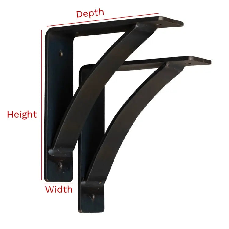 black steel shelf bracket - heavy duty