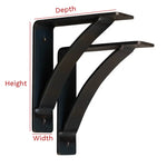 black steel shelf bracket - heavy duty