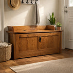 Solid Wood Mission Style Shoe Storage Bench
