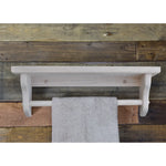 Unfinished Towel Bar, Oak Wood, with Shelf