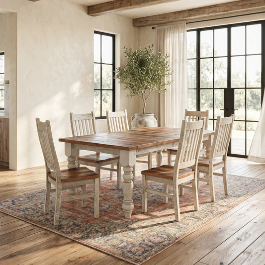 Walden Reclaimed Wood Farmhouse Dining Table - Short Plank