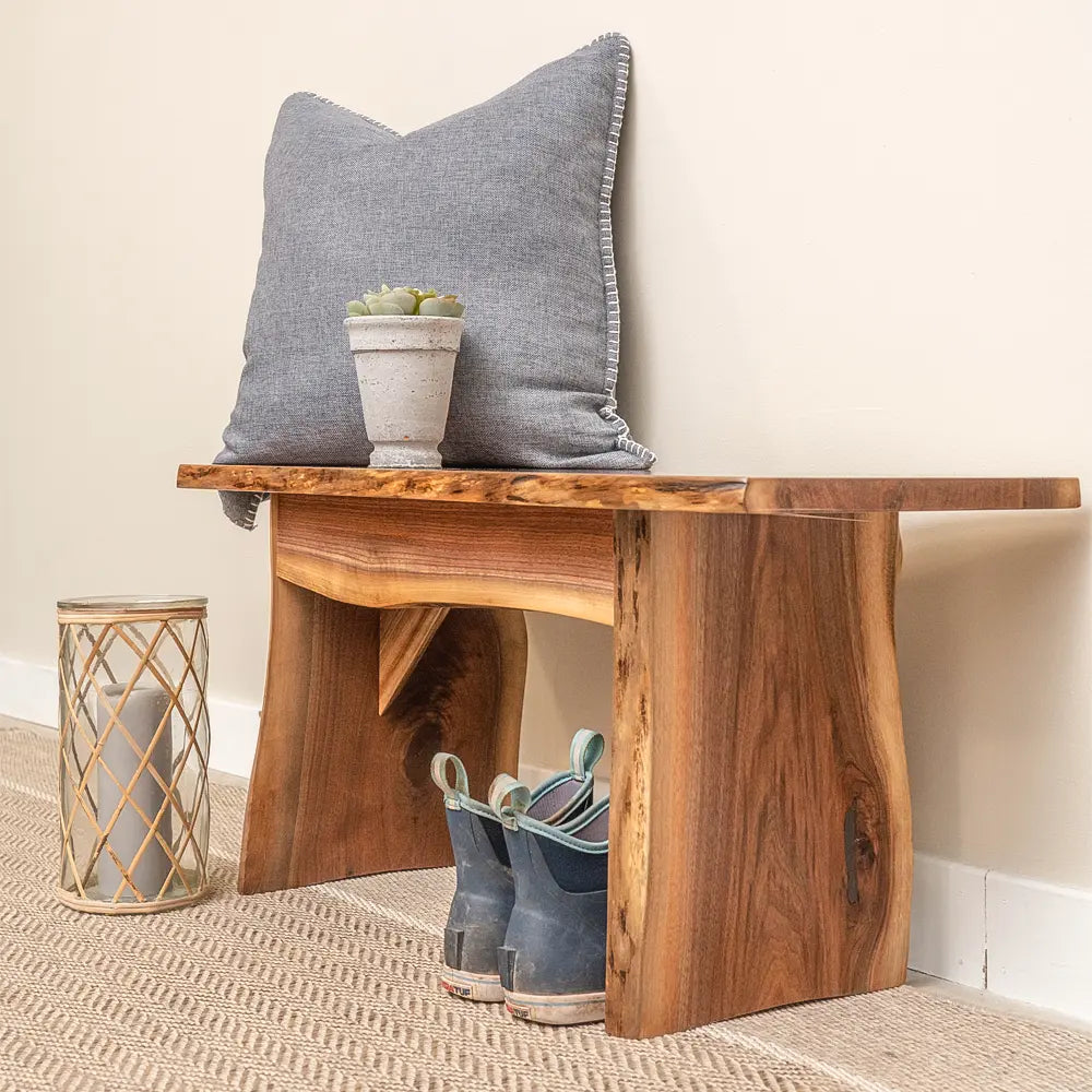 walnut live edge bench