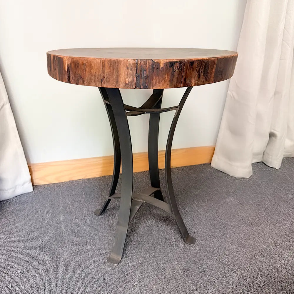 Live Edge Walnut Round End Table