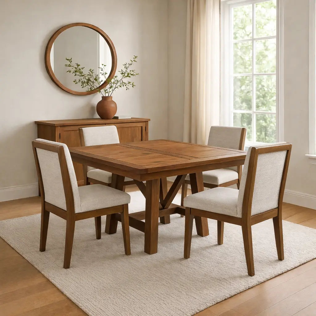 Hawthorne Walnut Wood Square Dining Table