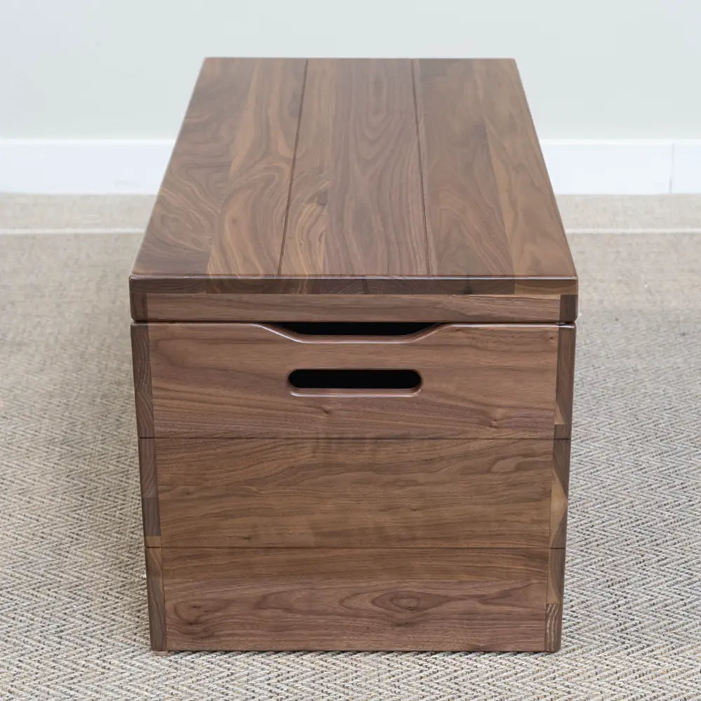 walnut wood storage chest