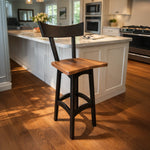 Walnut Wood Swivel Stool