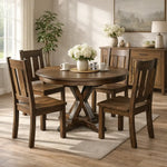 Welton Maple Round Butterfly Leaf Dining Table