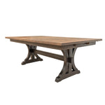 Wexway Barnwood Dining Table, Short Plank, Ebony Base