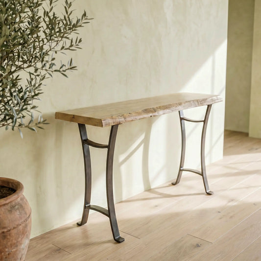 48" Live Edge Wormy Maple Console Table