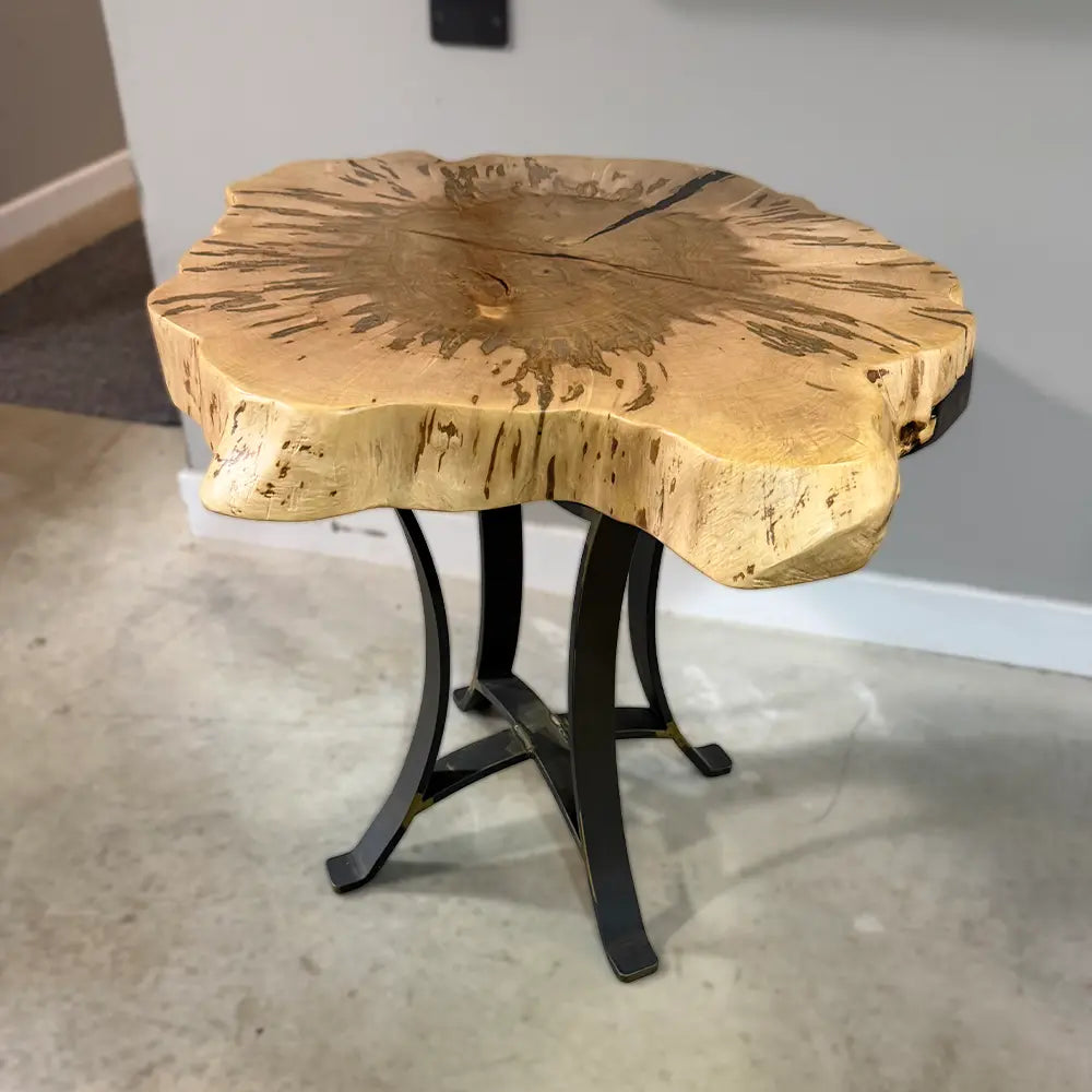 Live Edge Wormy Maple End Table