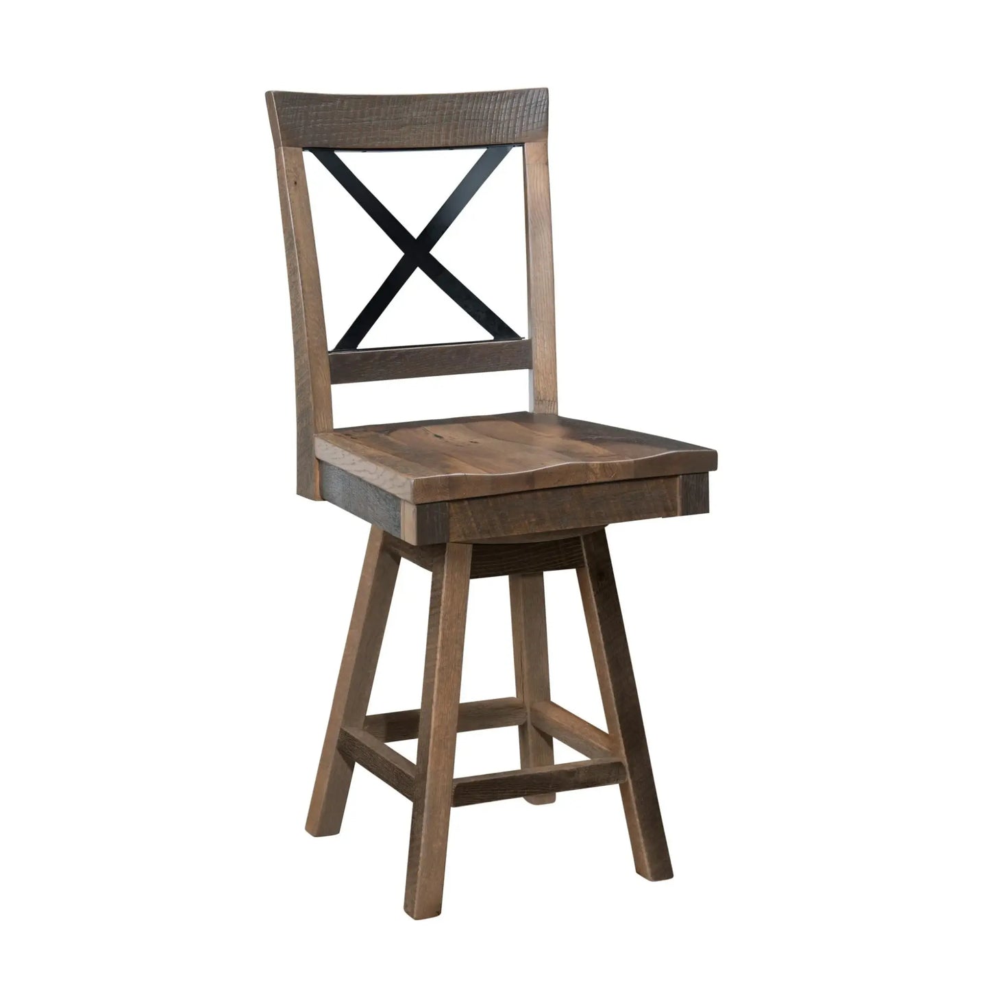 Norway X-Back Reclaimed Wood Stool