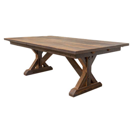 84" Calloway Barnwood Dining Table, 2 Extensions
