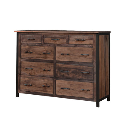 9 drawer maple dresser charcoal stain