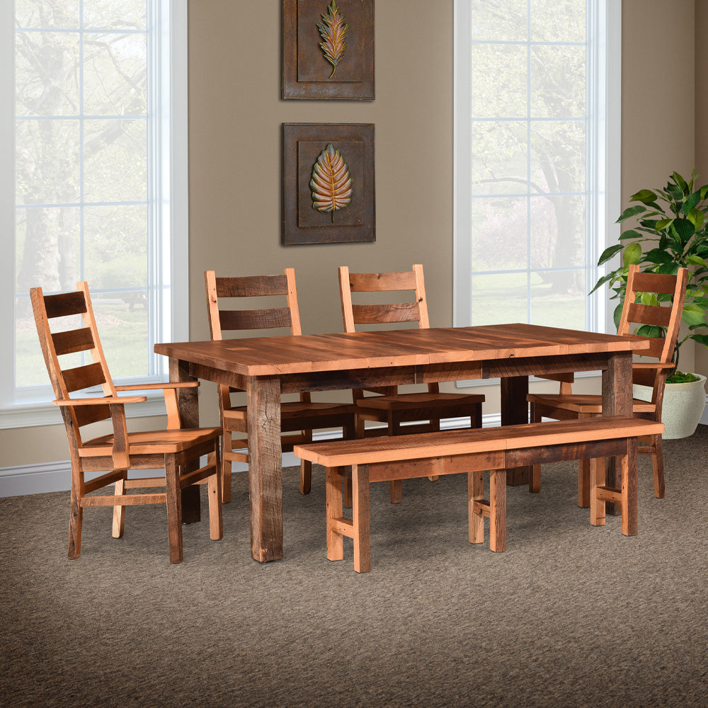 Modern rustic dining table and chairs hot sale