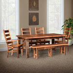Atherton Modern Farmhouse Barnwood Dining Table with Chair and Bench