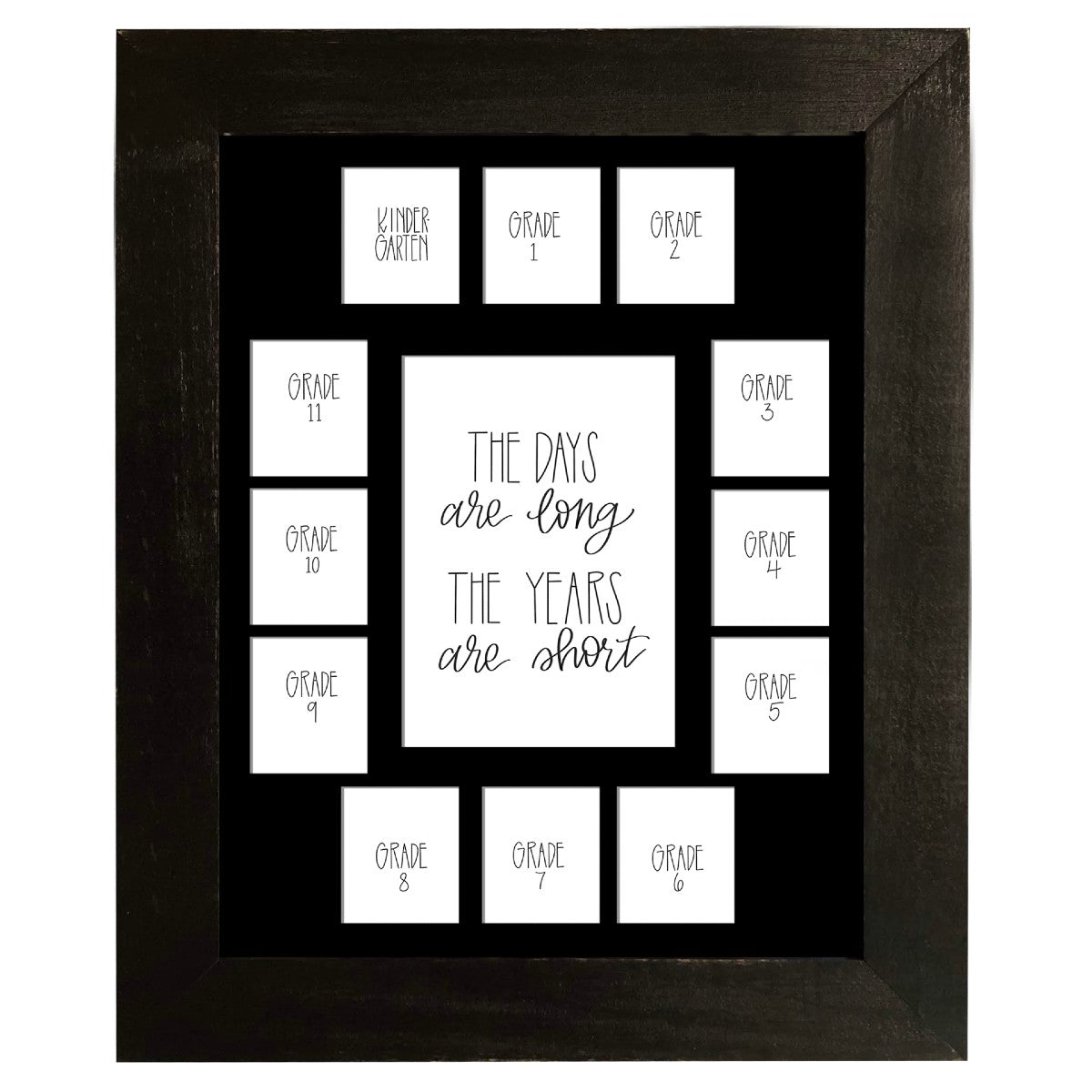 school year photos black frame and mat
