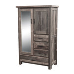 Fullerton Reclaimed Barnwood Grey Armoire With Mirror, Antique Slate Stain