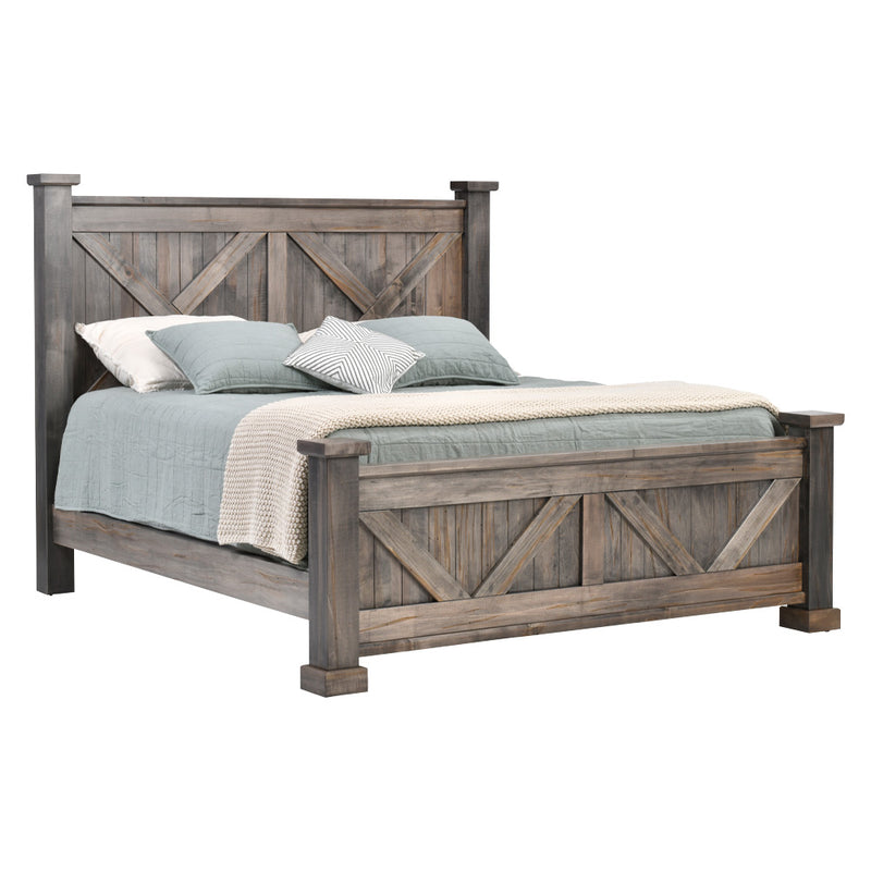 Kaycee Rustic Farmhouse Bed Frame Rustic Red Door