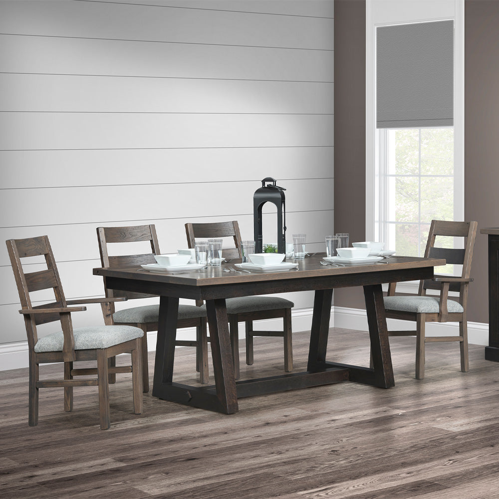 Mallory Farmhouse Dining Table Black Base Rustic Red Door