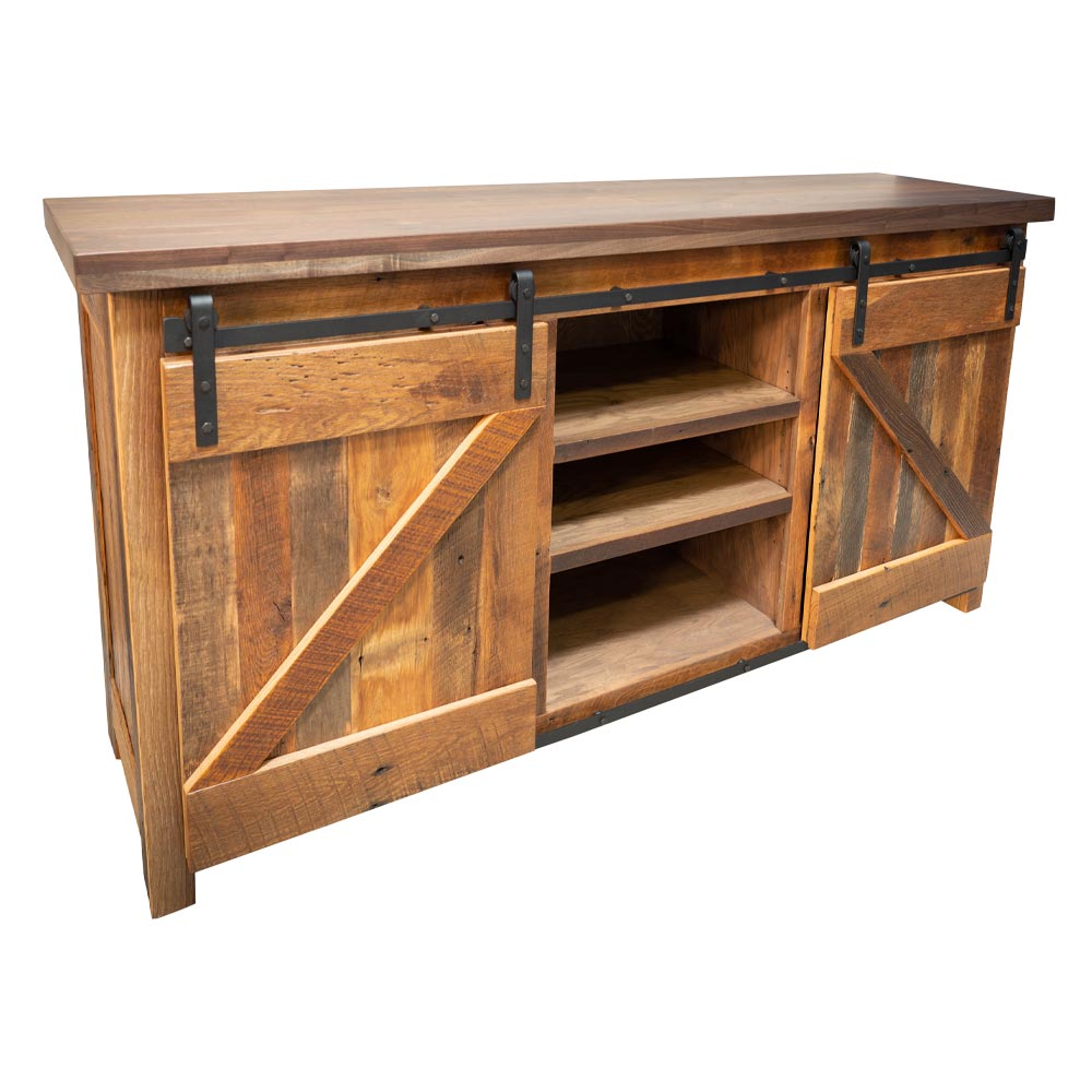 Rustic Corner Buffet Middleton Farmhouse Buffet with Barn Doors | Rustic Red Door