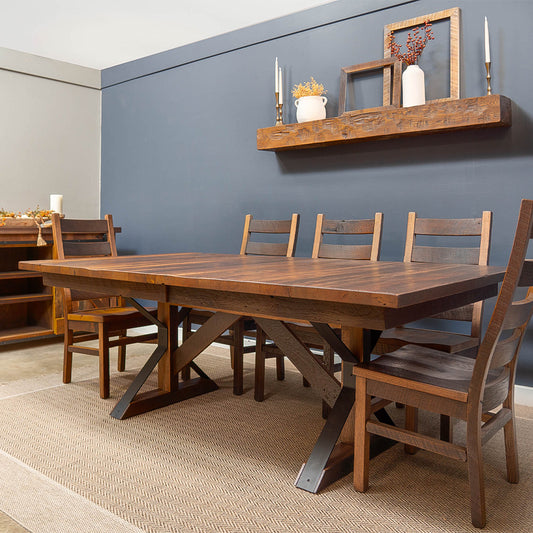 Barnwood Dining Table Steel Base