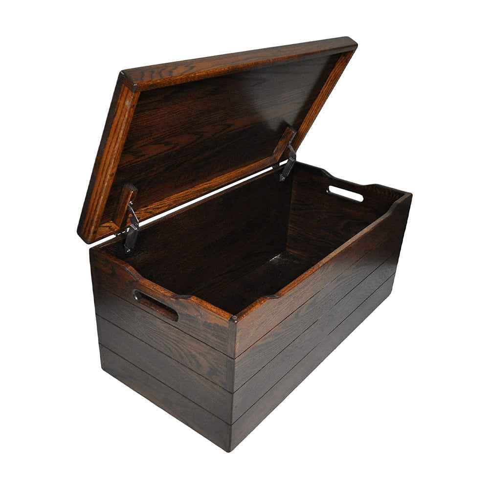 Rustic oak blanket discount box