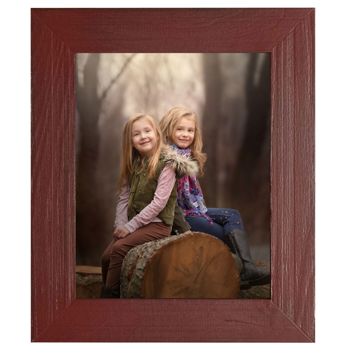 8x10 Distressed Red Wooden Picture Frame - Rustic Red Door Co.