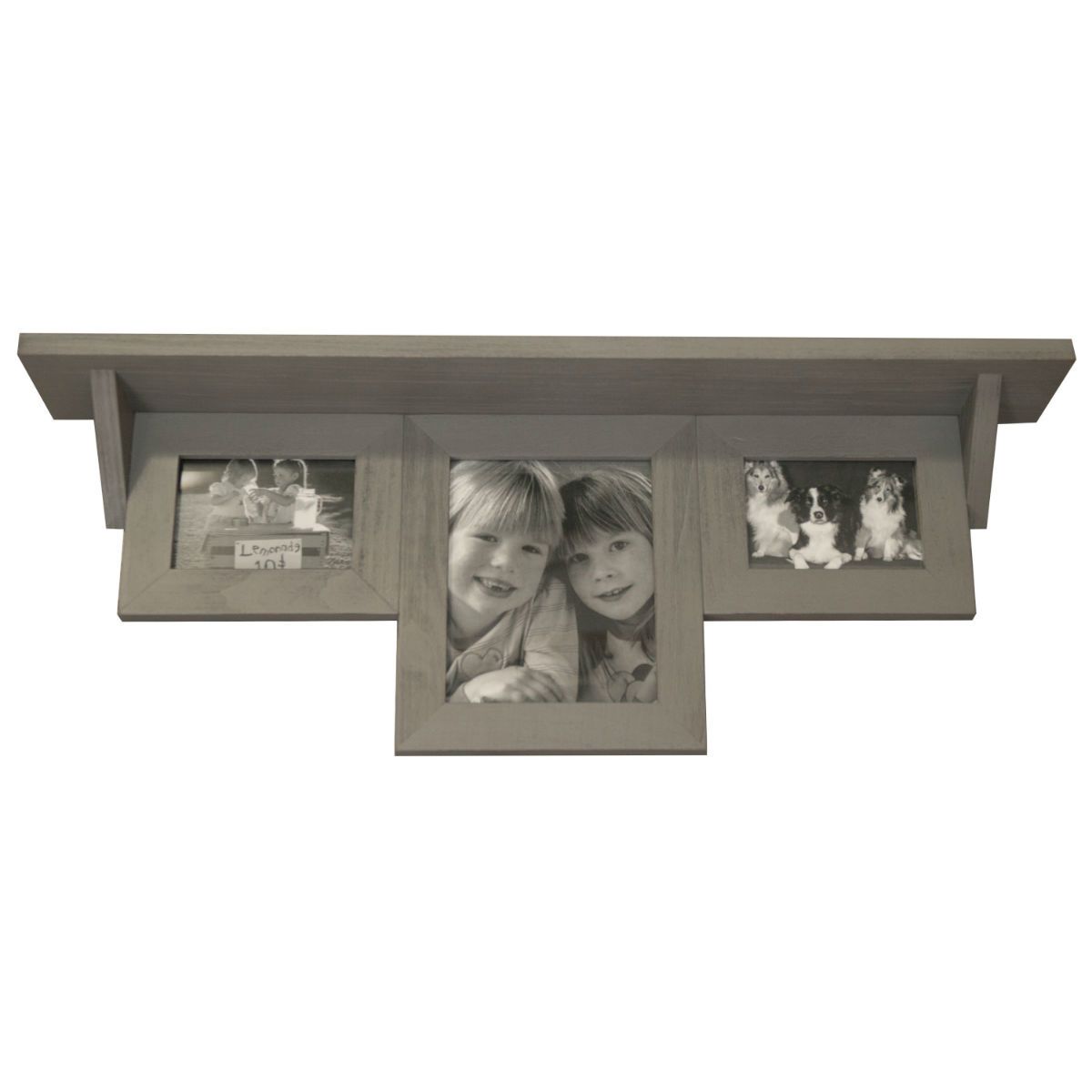 3 Opening Picture Shelf, Gray Distressed - Rustic Red Door Co.