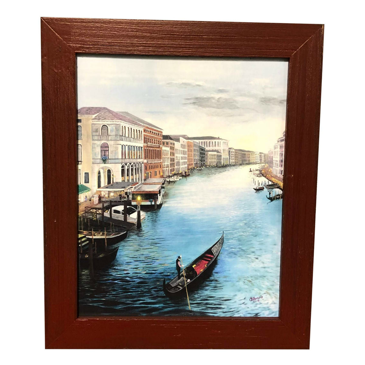 11x14 Venice Print in Red Frame - Rustic Red Door Co.
