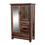 Fullerton Reclaimed Barnwood Armoire With Mirror, Provincial Stain