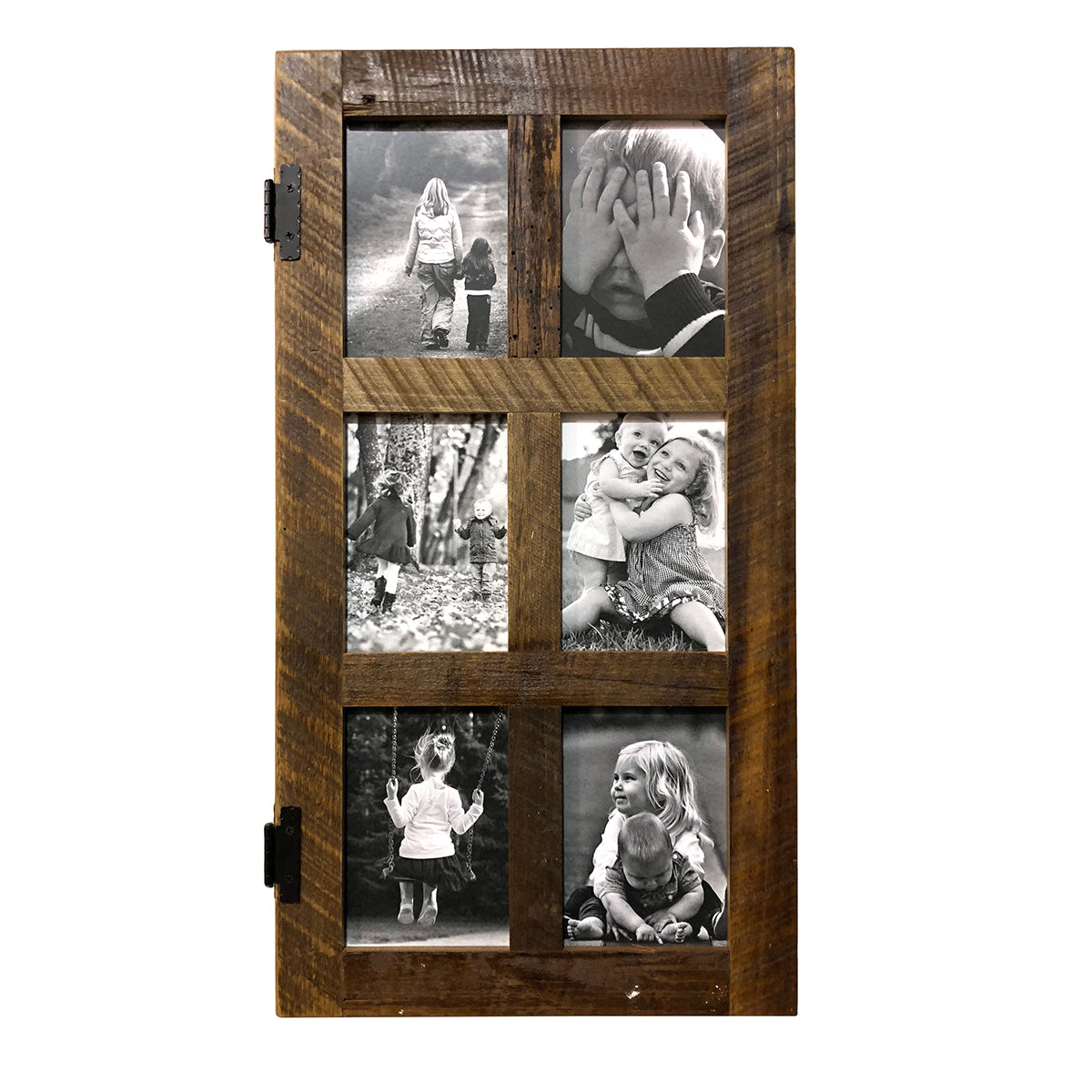 Reclaimed Wood Picture Frame, 6 Openings, 25" x 13" - Rustic Red Door Co.