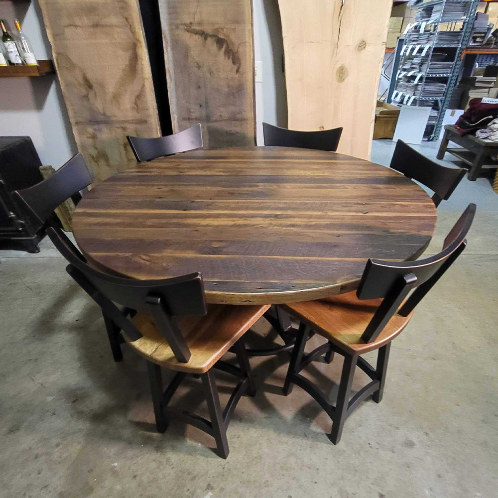 Sierra Round Barnwood Counter Dining Table | Rustic Red Door