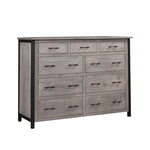 Silverton 9 drawer, Maple Dresser, Whitewash Stain