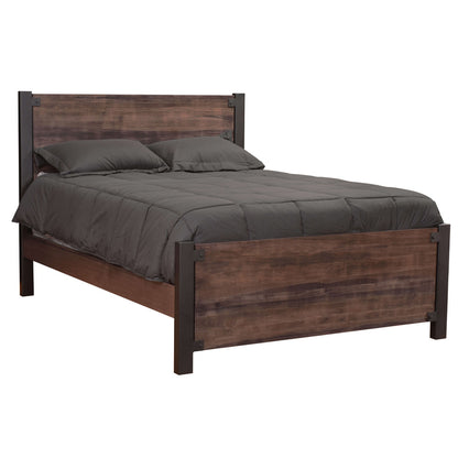 Brown Maple Bed Frame with Steel Base