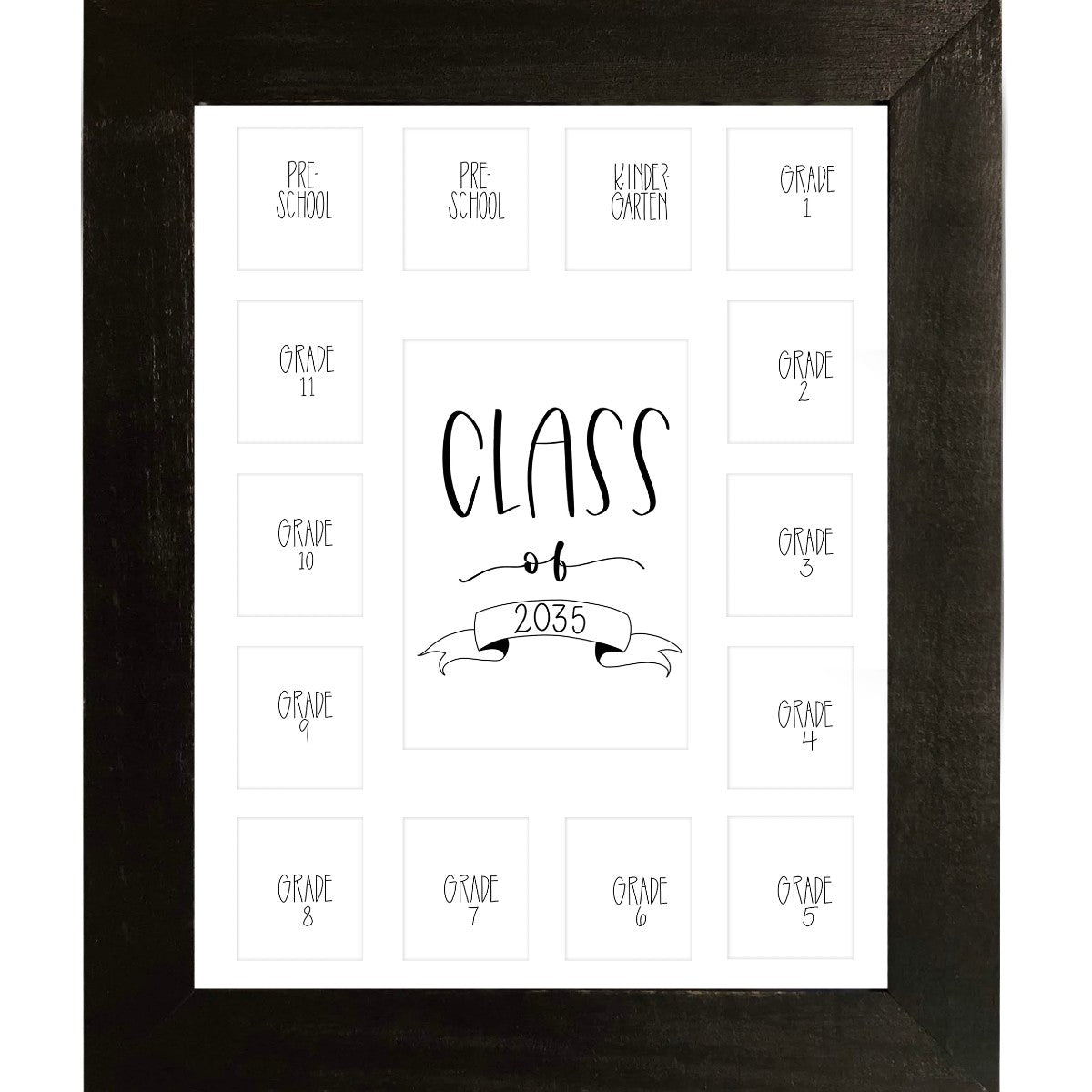 Class of 2038 Barnwood School Picture Frame, 11x14, White 15 newest Opening Mat, 2 Pre-K