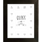 Black wood frame white mat school pictures