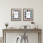 School Picture Frame, Grey Frame, Black Mat, Pick Number of Openings & Middle Artwork - Rustic Red Door Co.