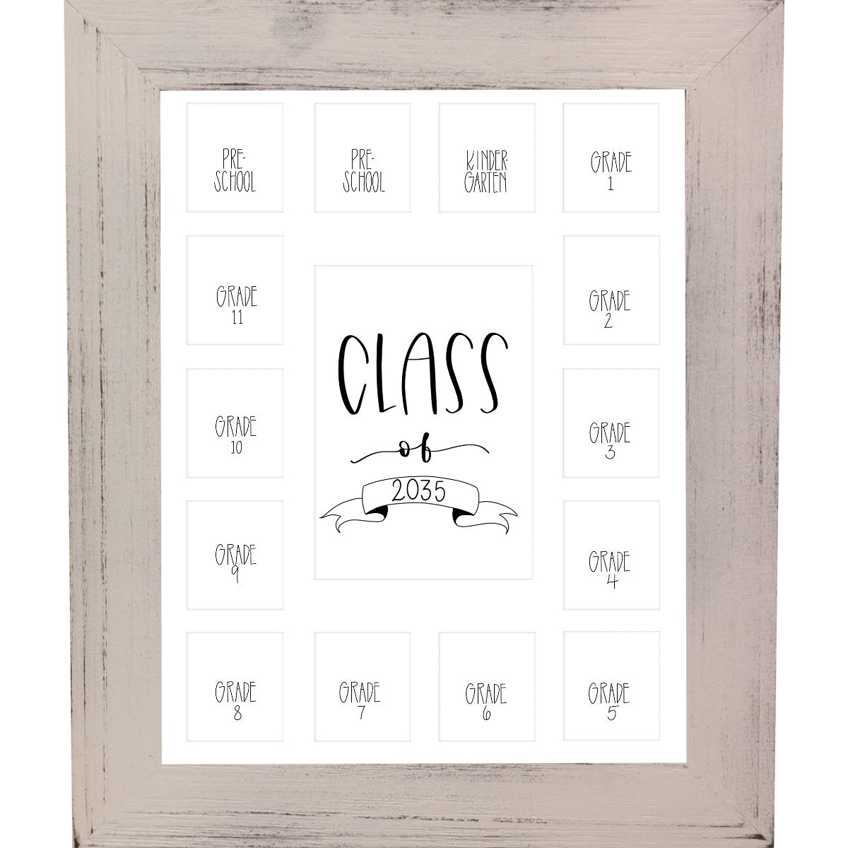 Class of 2032 Barnwood School cheapest Picture Frame, 11x14, White 15 Opening Mat, 2 Pre-K