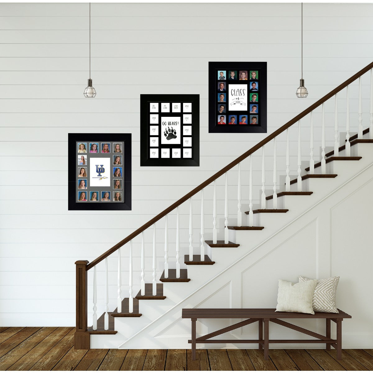 school picture frames displayed