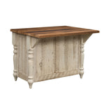 Distressed White Farmhouse Buffet with Reclaimed Wood Top