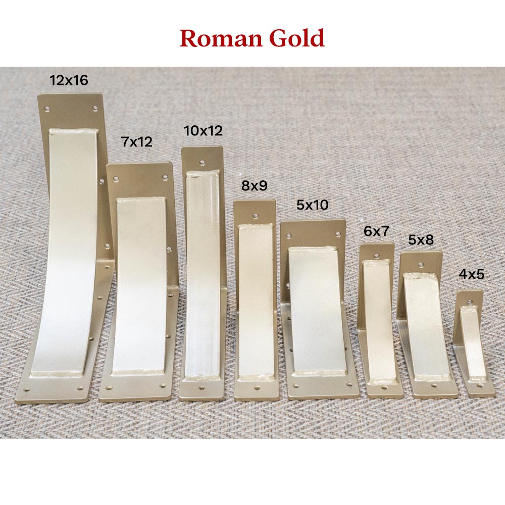 Arched Heavy Duty Steel Brackets in Roman Gold