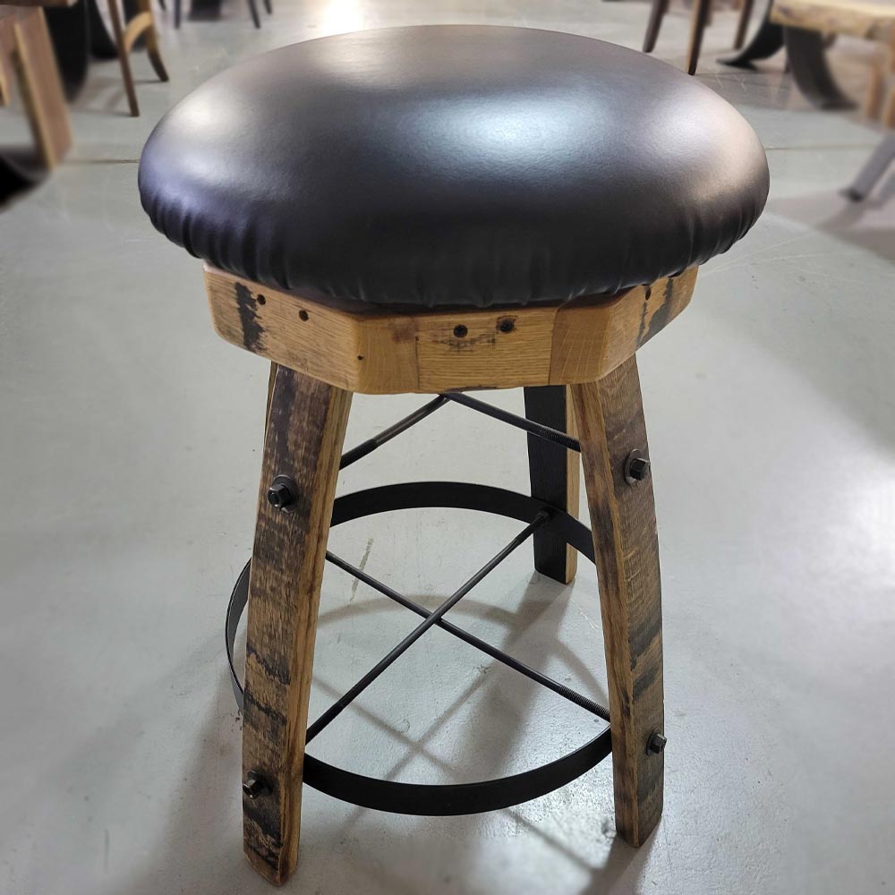 Wooden barrel bar discount stools