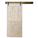 barnwood Distressed White Barn Door With Midrail Style