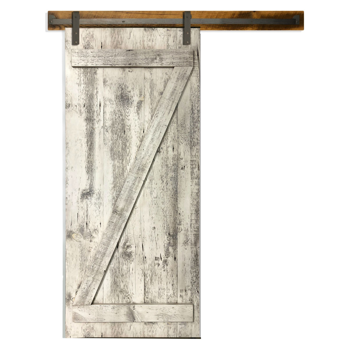 Distressed White Barn Door Z Style