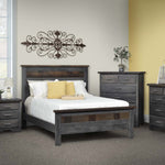 barnwood farmhouse bed frame, king pictured