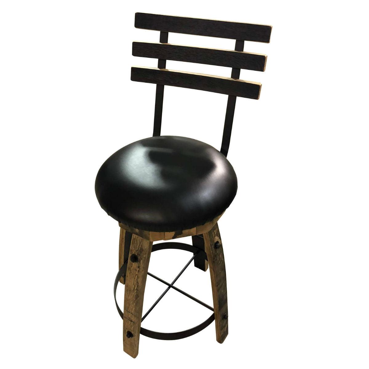 Whiskey Barrel Round Swivel Bar Stools