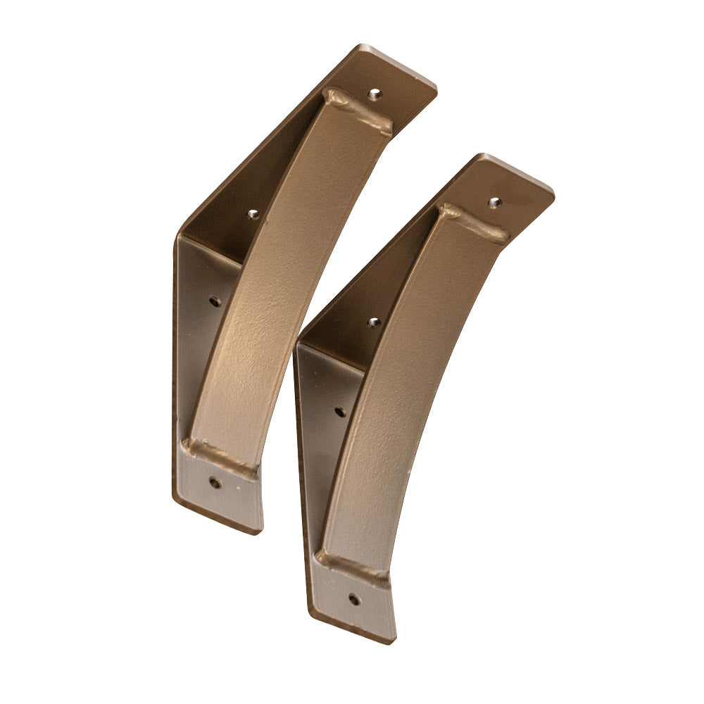 Gold Rubbed Bronze Steel Shelf Brackets 8x9