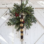 Brown Leather with Brass Bells on Wreath