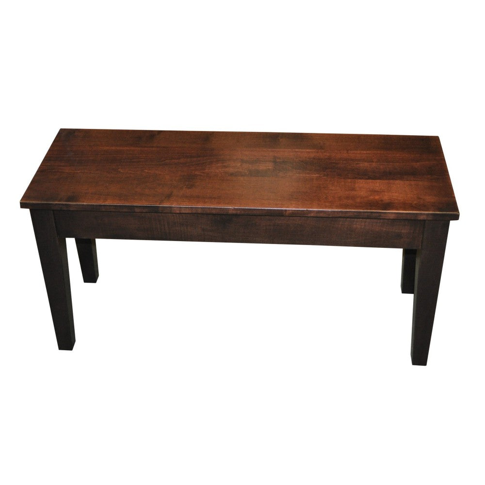 brown maple shaker storage bench