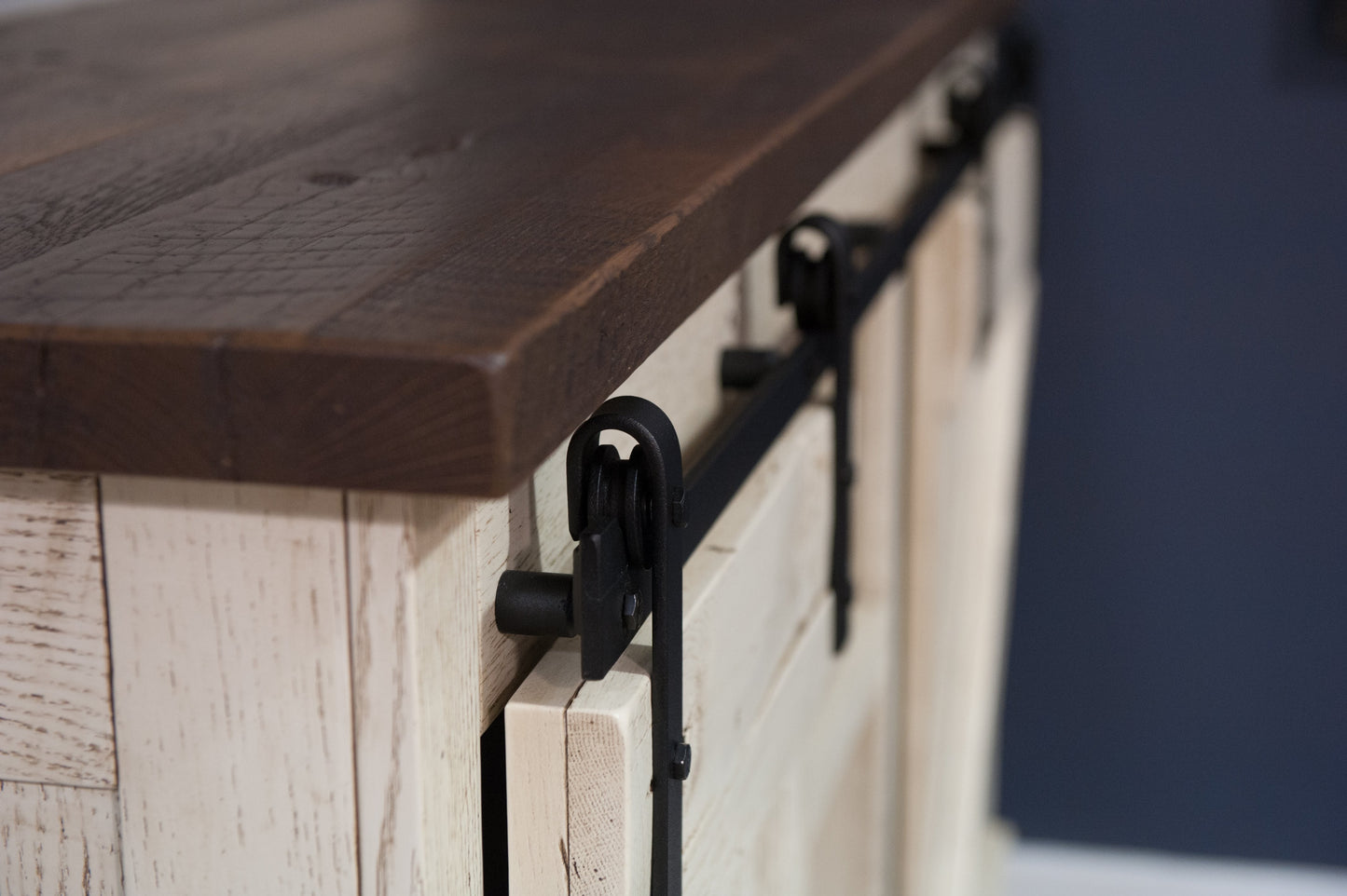 farmhouse white buffet cabinet barn door